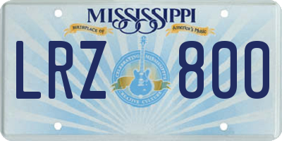 MS license plate LRZ800