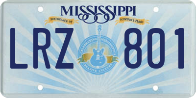 MS license plate LRZ801