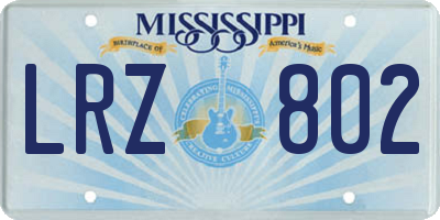 MS license plate LRZ802