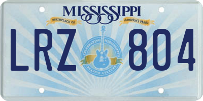 MS license plate LRZ804