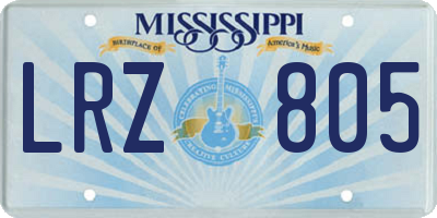 MS license plate LRZ805