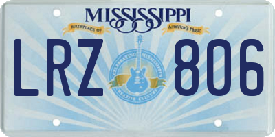MS license plate LRZ806