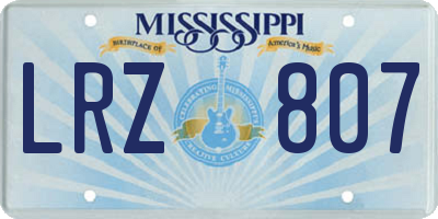 MS license plate LRZ807