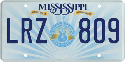MS license plate LRZ809