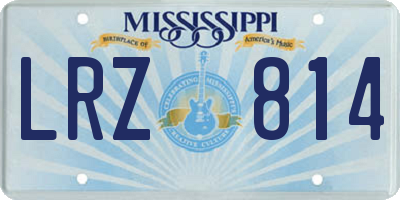 MS license plate LRZ814