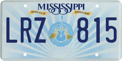 MS license plate LRZ815