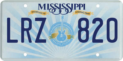 MS license plate LRZ820
