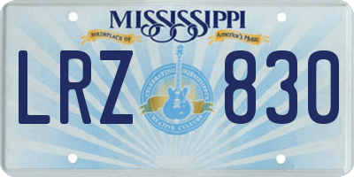 MS license plate LRZ830