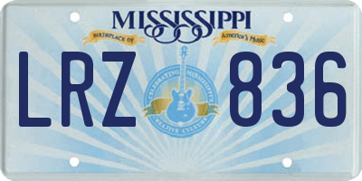 MS license plate LRZ836