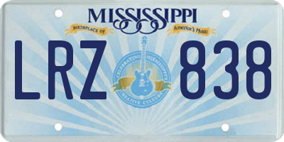 MS license plate LRZ838