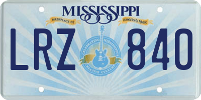 MS license plate LRZ840