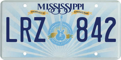 MS license plate LRZ842