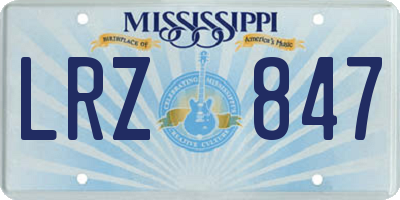 MS license plate LRZ847