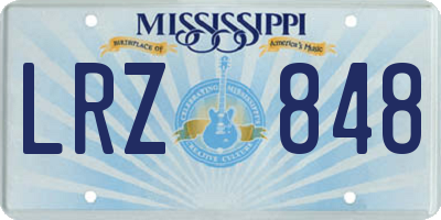 MS license plate LRZ848