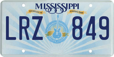 MS license plate LRZ849
