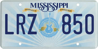MS license plate LRZ850