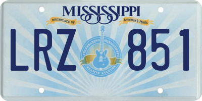MS license plate LRZ851