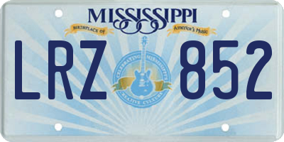 MS license plate LRZ852