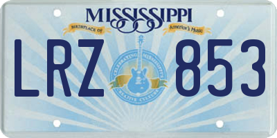 MS license plate LRZ853
