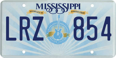 MS license plate LRZ854