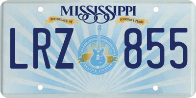 MS license plate LRZ855
