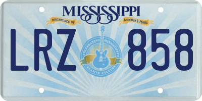 MS license plate LRZ858