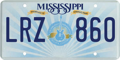 MS license plate LRZ860