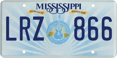 MS license plate LRZ866