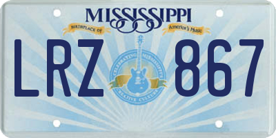 MS license plate LRZ867