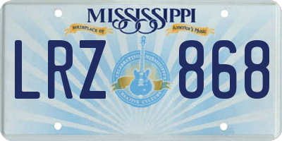 MS license plate LRZ868