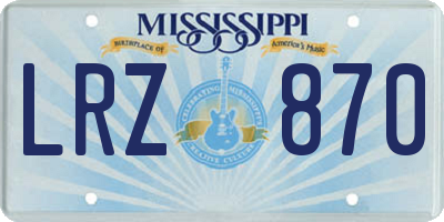 MS license plate LRZ870