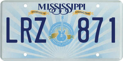 MS license plate LRZ871