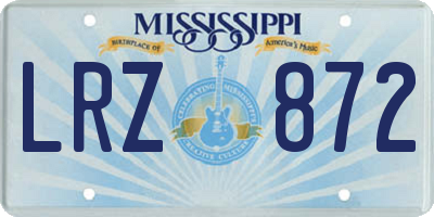 MS license plate LRZ872