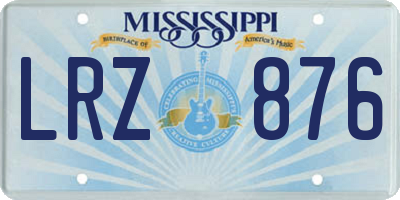 MS license plate LRZ876