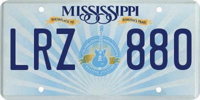 MS license plate LRZ880