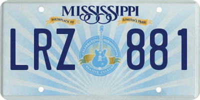 MS license plate LRZ881