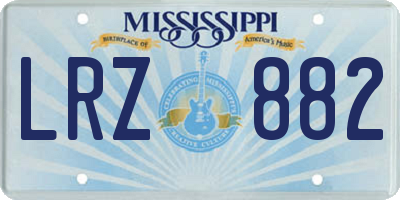 MS license plate LRZ882