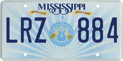 MS license plate LRZ884