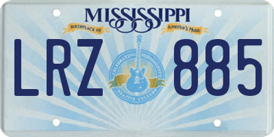MS license plate LRZ885