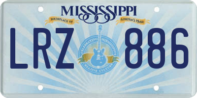 MS license plate LRZ886
