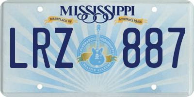 MS license plate LRZ887