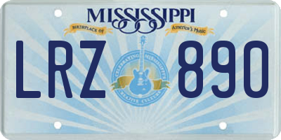 MS license plate LRZ890