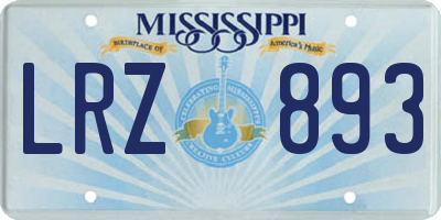 MS license plate LRZ893