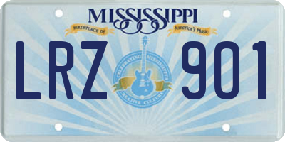 MS license plate LRZ901