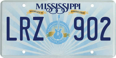 MS license plate LRZ902