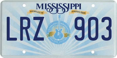 MS license plate LRZ903