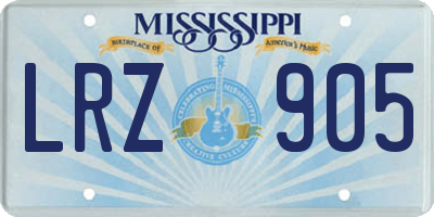 MS license plate LRZ905