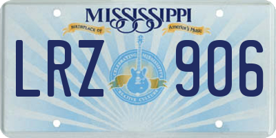 MS license plate LRZ906