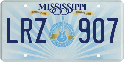 MS license plate LRZ907