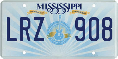 MS license plate LRZ908